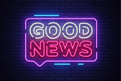 Neon Good News text